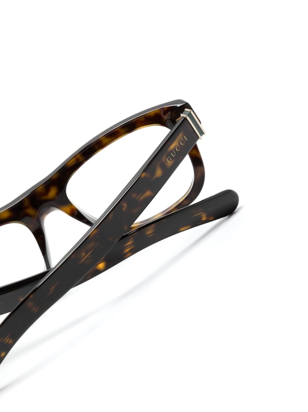 Shop Gucci Rectangle-frame Glasses In Brown