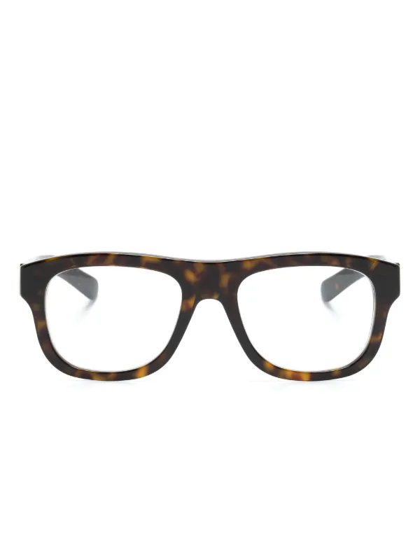 Gucci Eyewear スクエア眼鏡フレーム | ブラウン | FARFETCH JP