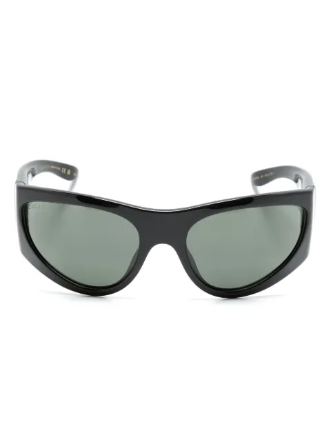 Gucci Eyewear نظارة شمس بإطار بيضاوي وبروش شعار الماركة