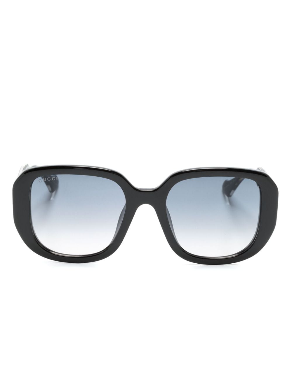 Gucci Interlocking-g Oversize-frame Sunglasses In Black