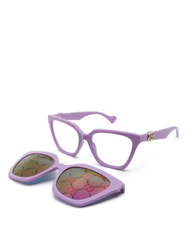 GUCCI パープル キャットアイ サングラス Gucci Eyewear キャットアイ サングラス | パープル | FARFETCH JP