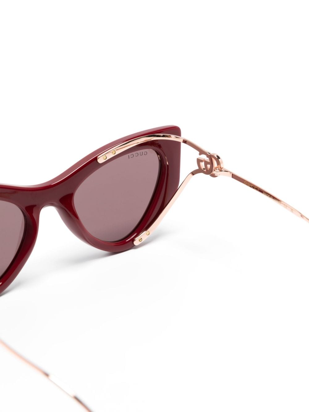 Shop Gucci Double G Cat-eye Sunglasses In Red