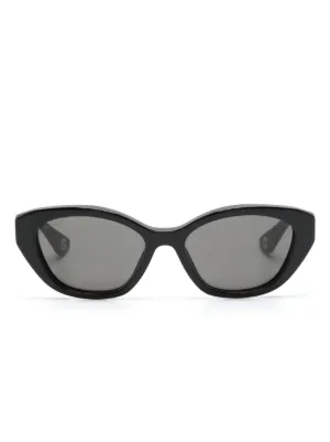 Gucci Eyewear オーバルフレーム サングラス | ブラック | FARFETCH JP
