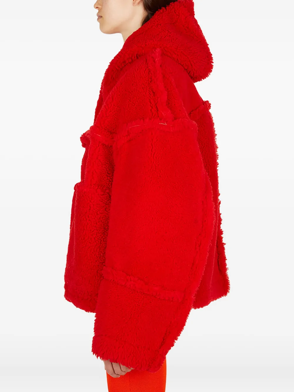 1017 ALYX 9SM hooded shearling jacket Rood