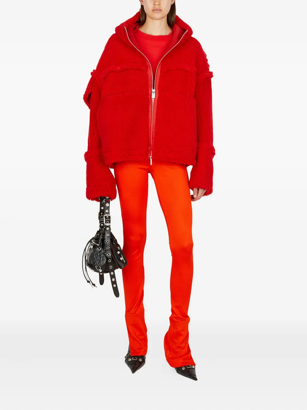 1017 ALYX 9SM hooded shearling jacket Rood