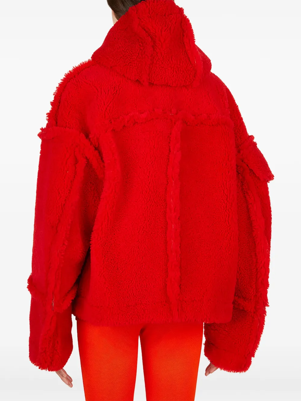 1017 ALYX 9SM hooded shearling jacket Rood