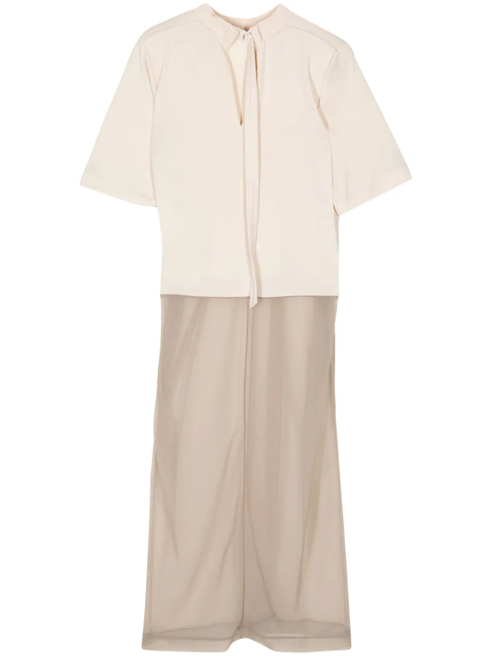 Toga Panelled Short-sleeve Dress In Neutrals