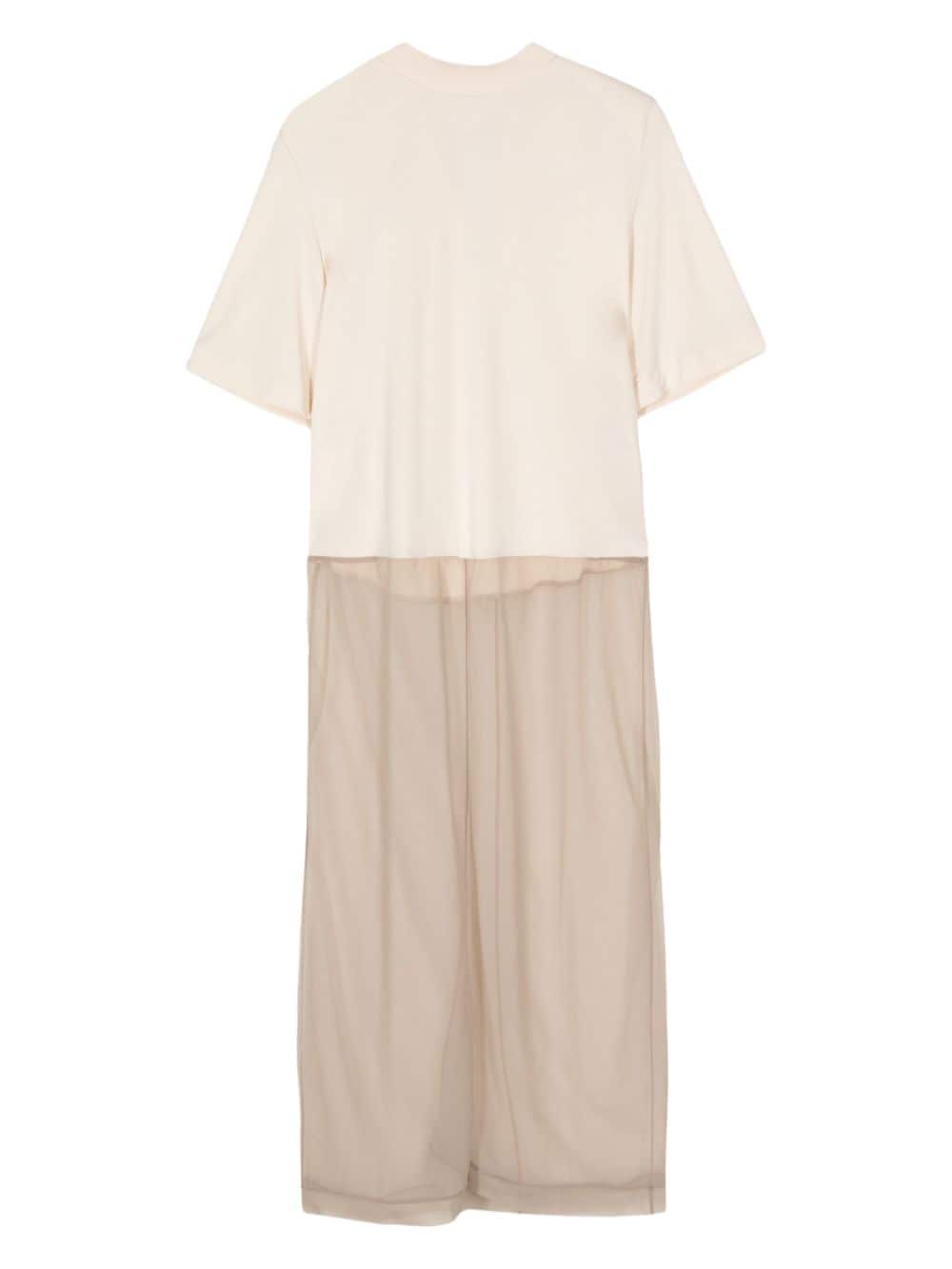 panelled short-sleeve dress