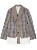 Toga panelled checked blazer - Grey