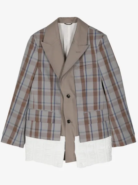 Toga panelled checked blazer