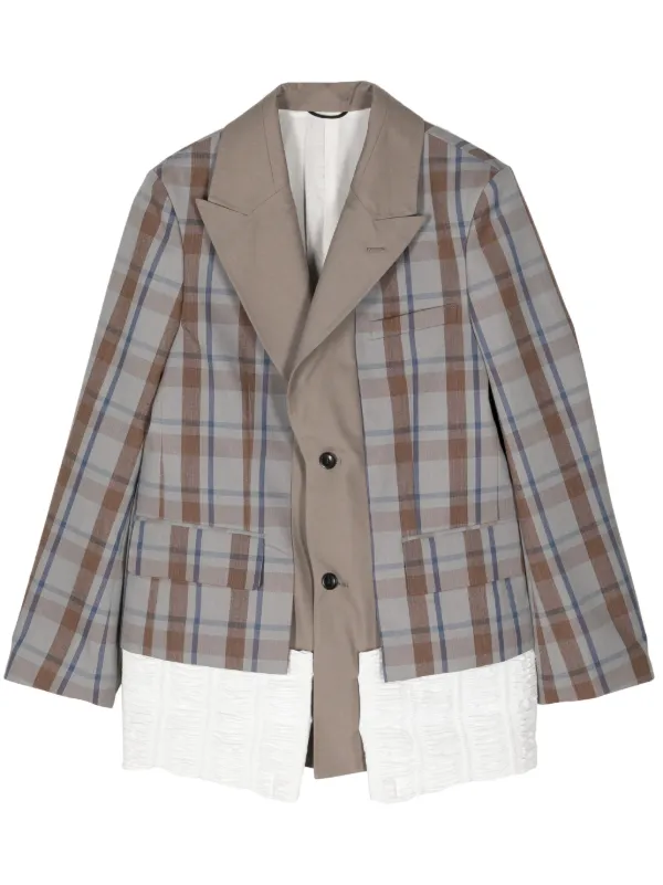 【タグ付き】TOGA ミリタリージャケット　48 Toga チェック ジャケット | グレー | FARFETCH JP