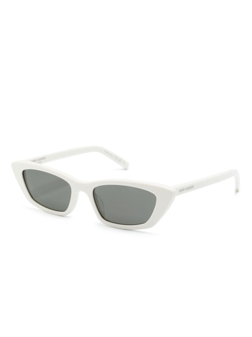 Shop Saint Laurent Cat-eye Sunglasses In White