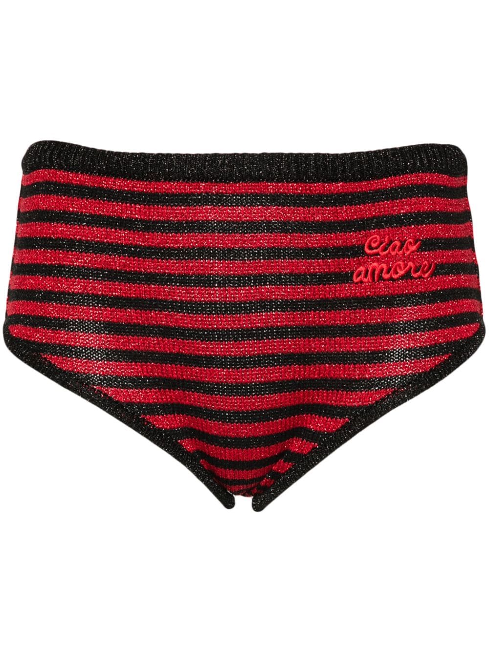 Giada Benincasa striped knitted mini shorts Zwart