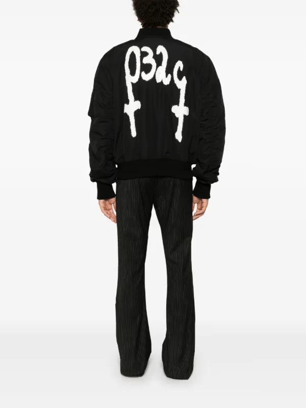 032c logo-print Bomber Jacket | Black | FARFETCH JO