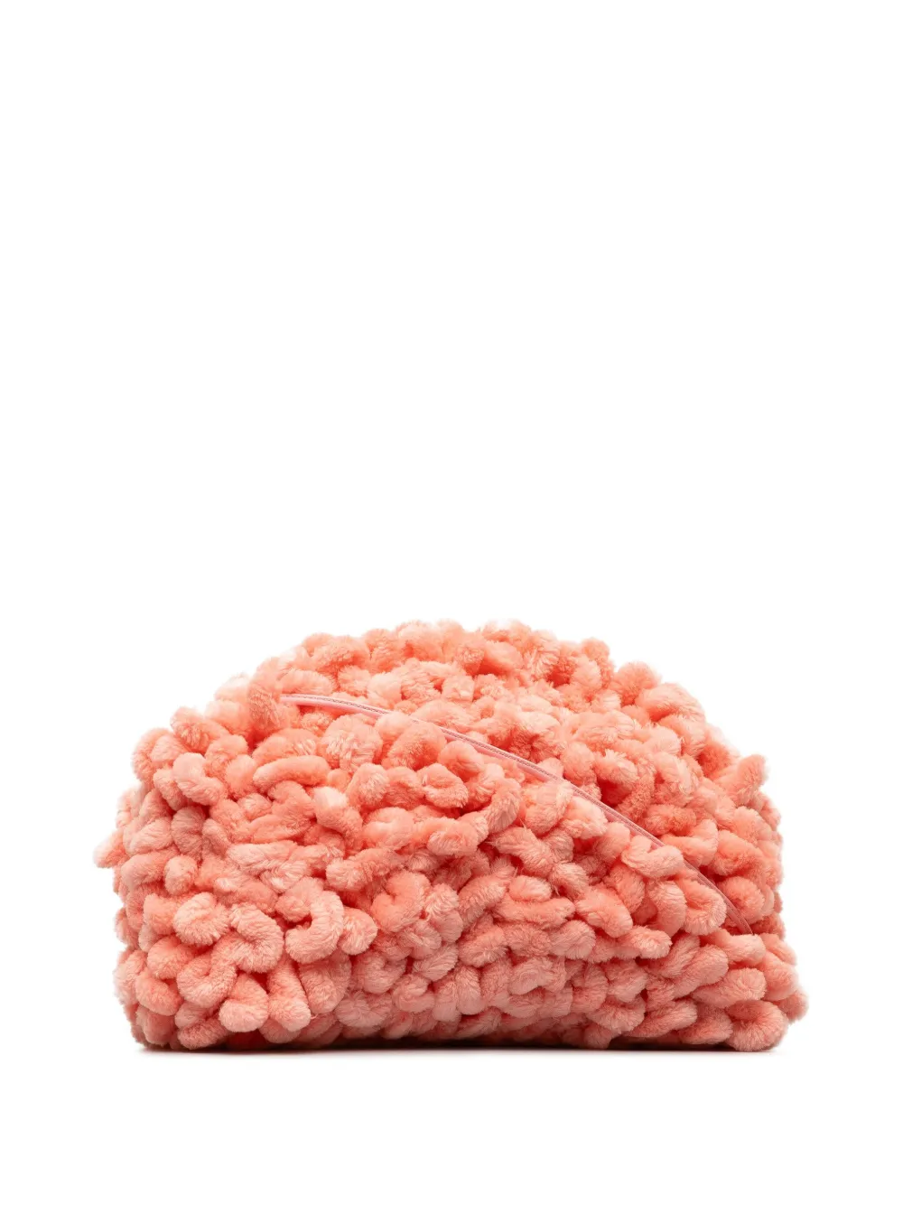 Pre-owned Bottega Veneta 2012-2023 Mini Chenille Pouch Crossbody Bag In Pink
