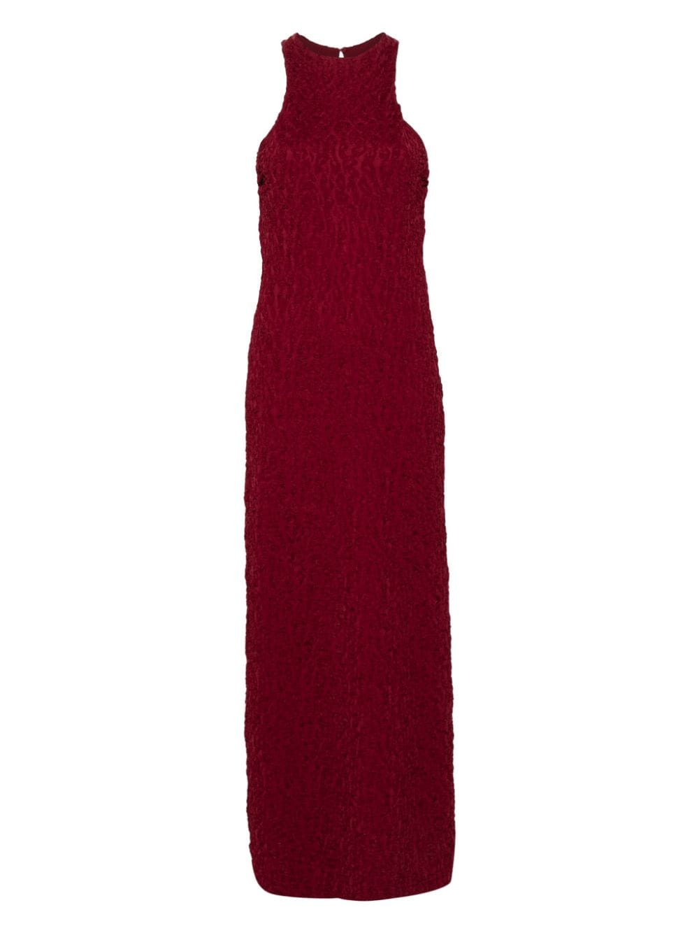 Fisico cloqué-effect maxi dress - Red