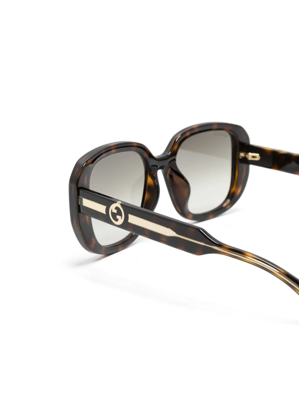 Shop Gucci Interlocking-g Oversize-frame Sunglasses In Brown