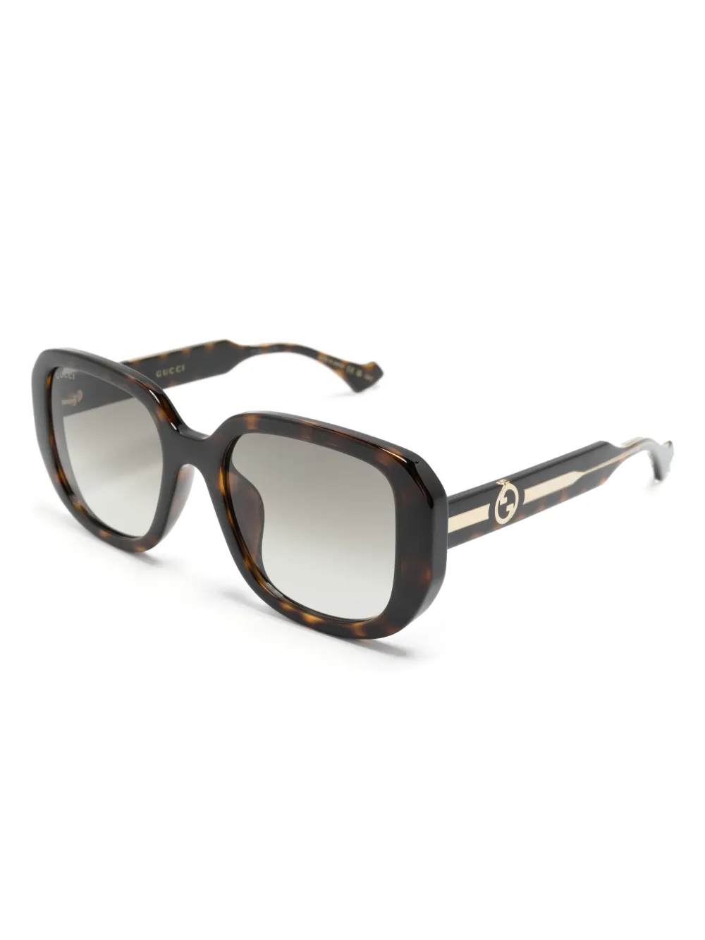 Gucci Eyewear Interlocking-G oversize-frame sunglasses - Bruin