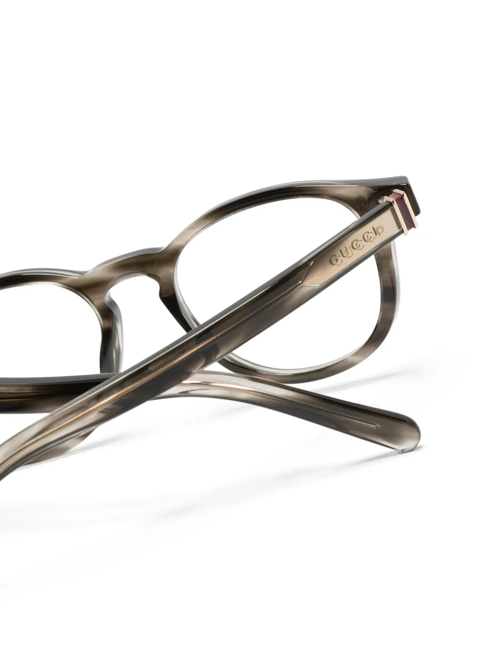 Shop Gucci Round-frame Glasses In Brown