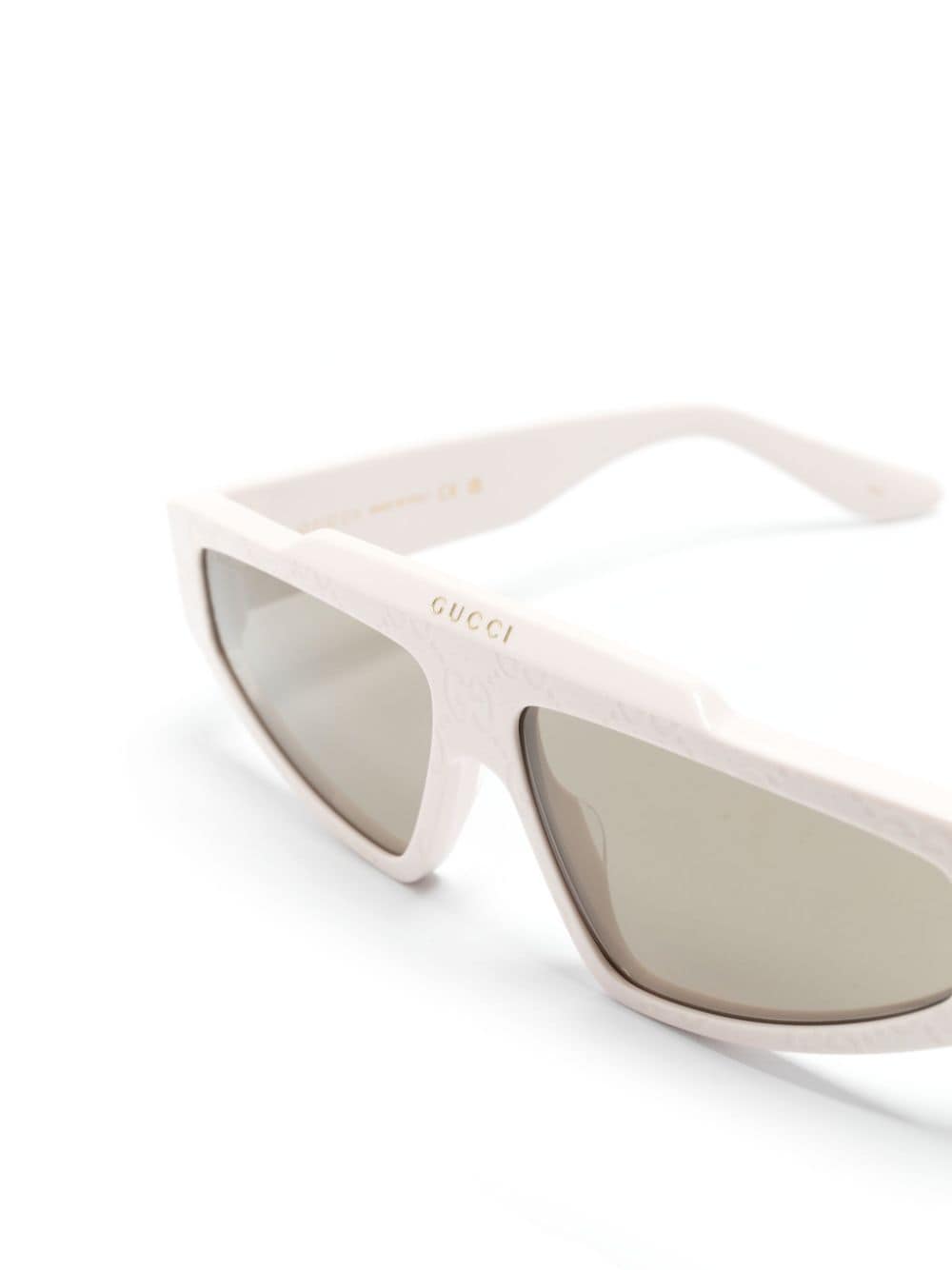 Shop Gucci Biker-style Frame Sunglasses In Weiss