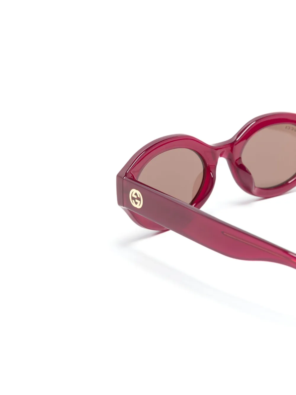 Gucci Eyewear Zonnebril met ovalen montuur Rood