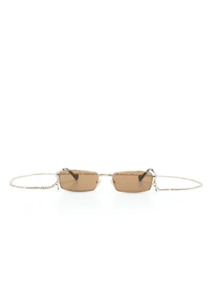Gucci Eyewear リムレス スクエアサングラス | ブラウン | FARFETCH JP