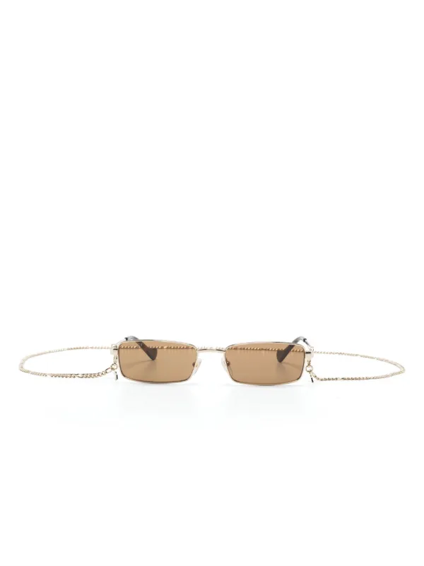 Gucci Eyewear Lentes De Sol Con Armazón Rectangular | Dorado