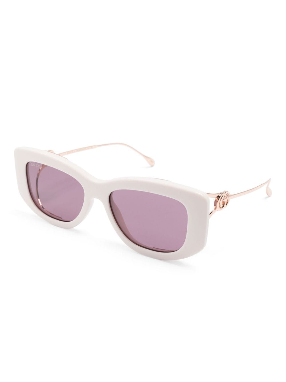 Shop Gucci Double G Butterfly-frame Sunglasses In 粉色