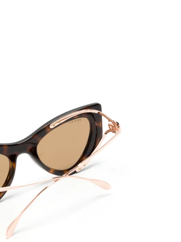 柔らかな質感の Gucci Eyewear サングラス キャットアイ トータスシェル 小物