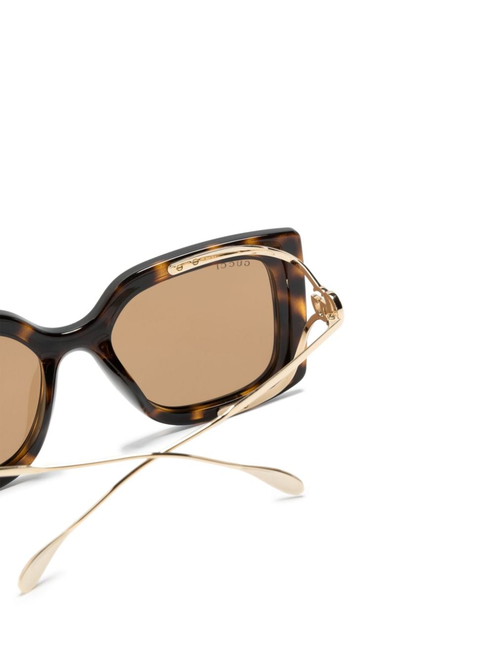Gucci Eyewear Zonnebril met schildpadschild-design Bruin