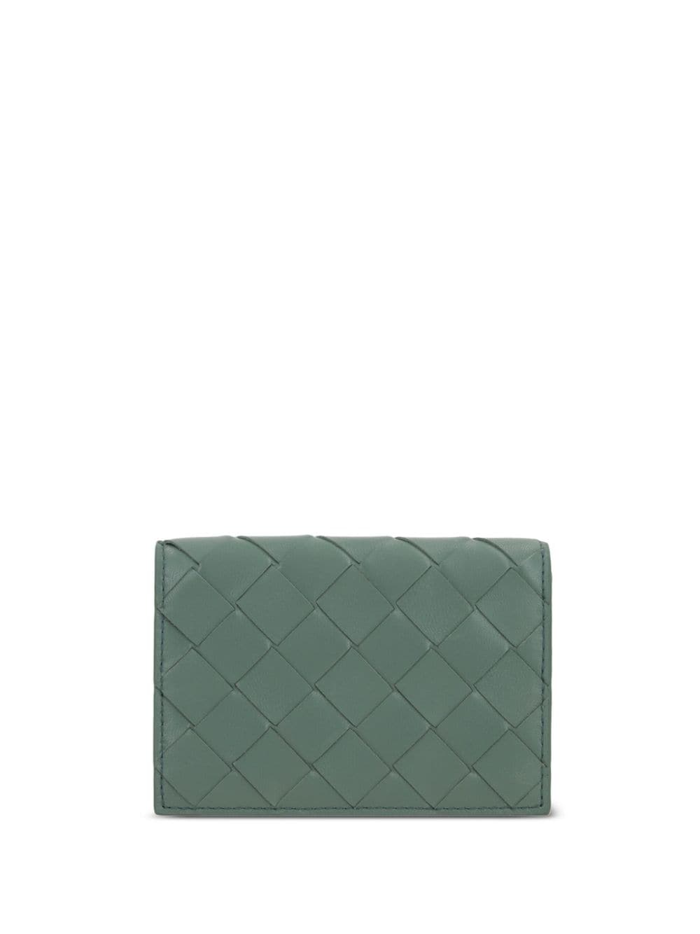 Bottega Veneta Intrecciato Leather Cardholder In Green