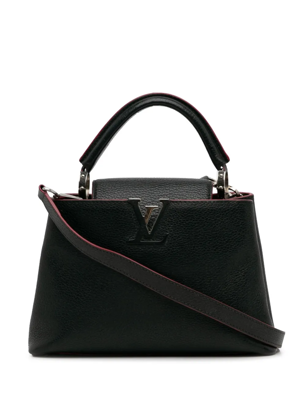 Pre-owned Louis Vuitton 21th Century Taurillon Capucines Bb Satchel In 黑色