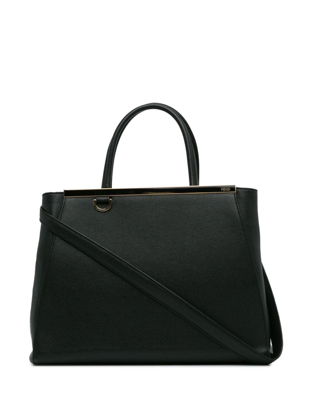 Pre-owned Fendi 21th Century Medium 2jours Satchel In Black