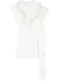 Toga scarf-detail ruffle-trim blouse - White