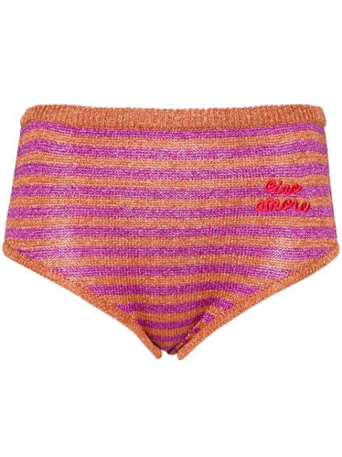 Giada Benincasa striped knitted mini shorts