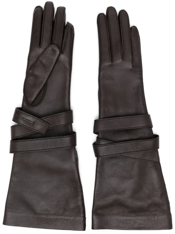 [Saint Laurent] アビエーター レザー グローブ Saint Laurent Strap Aviator Gloves – Cettire