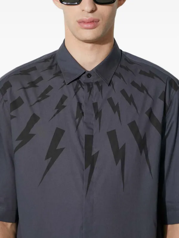 Neil Barrett Lightning Bolt Shirt | Blue | FARFETCH