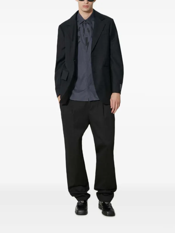 neil barrett dress shirt Neil Barrett Plaid Print Long Sleeve Shirt - Red Casual Shirts, Clothing -  NEB31627
