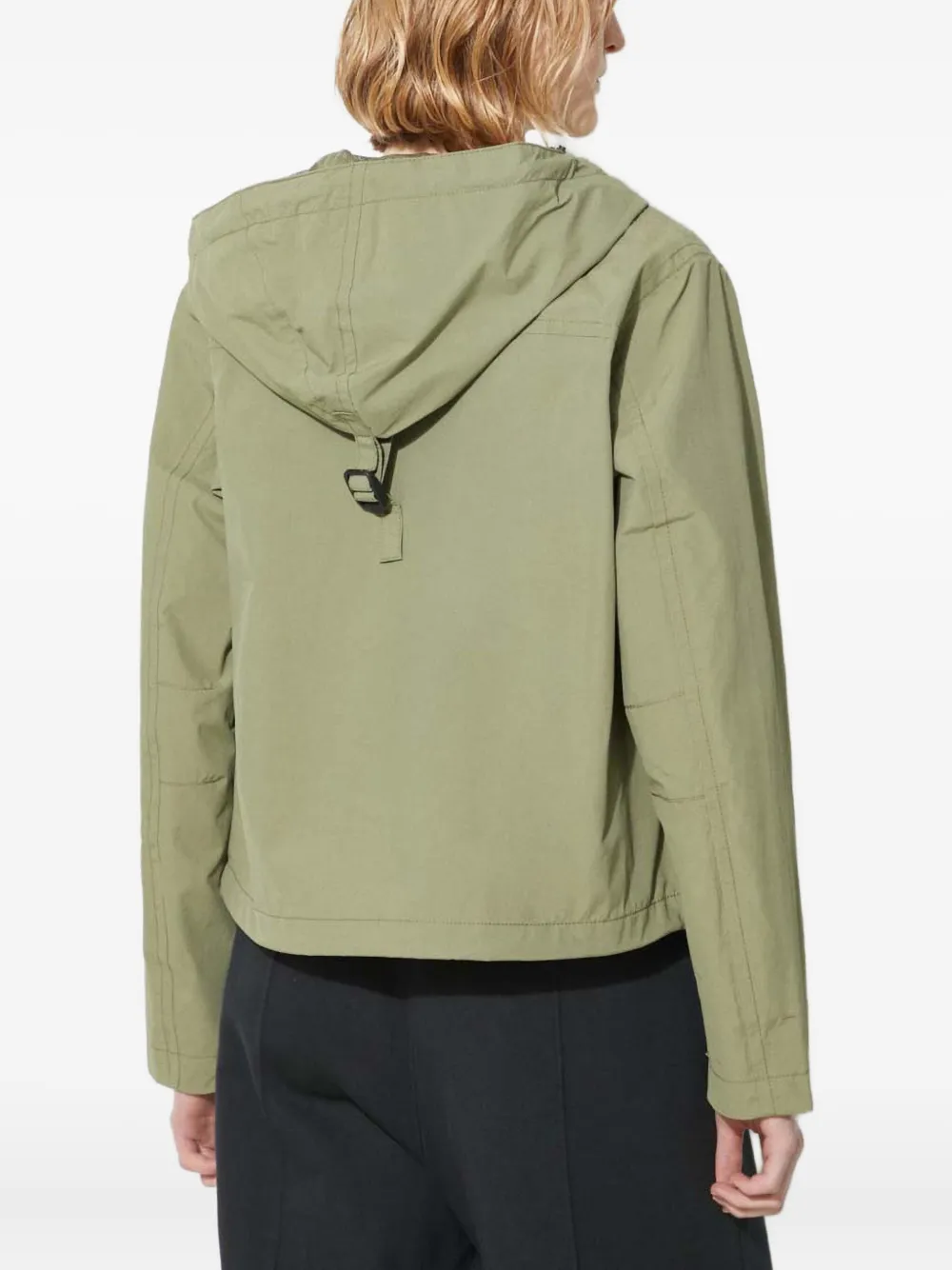 Napapijri Hooded Logo-patch Jacket In Green