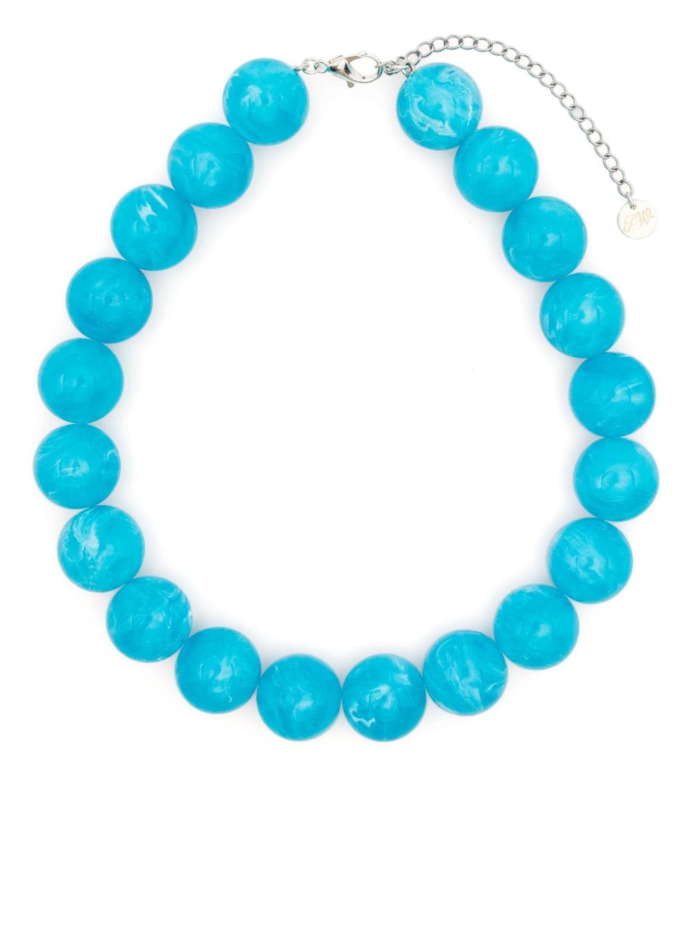 Paloma Wool Marbled Beaded Necklace In Blue