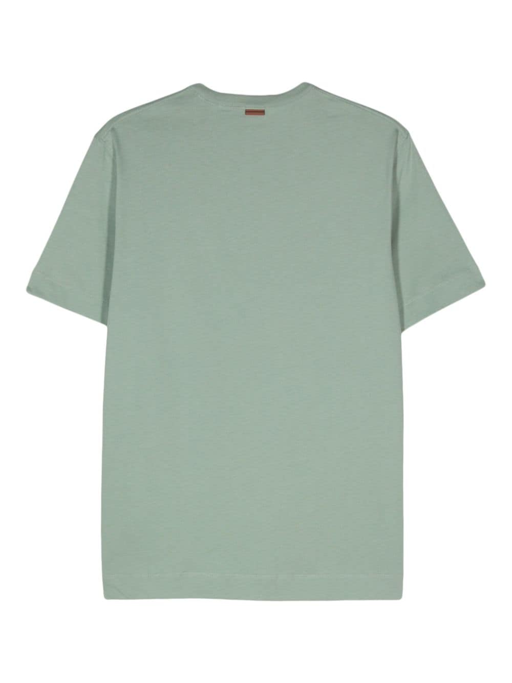 Zegna logo-embroidered cotton T-shirt - Groen