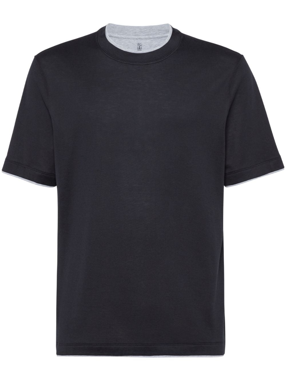 Brunello Cucinelli contrasting-trim jersey T-shirt Zwart
