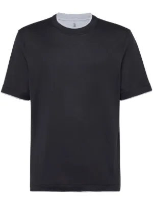 Brunello Cucinelli Camiseta Com Estampa De Logo | Azul | FARFETCH BR