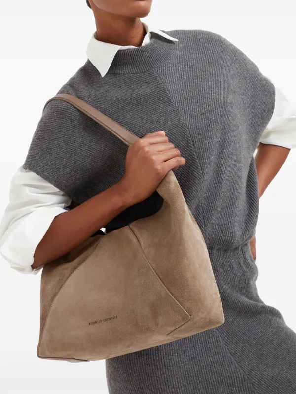 【BRUNELLO CUCINELLI】上質スエード BC Duo ホーボーバッグ Brunello Cucinelli Suede BC Duo Hobo bag | Nordstrom