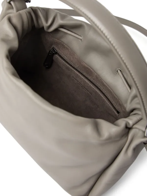Brunello Cucinelli Mellow レザーバケットバッグ S | グレー