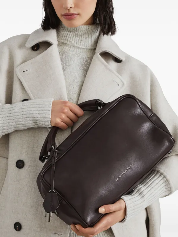 Brunello Cucinelli Boston Explorer Leather Tote Bag Brown FARFETCH CA