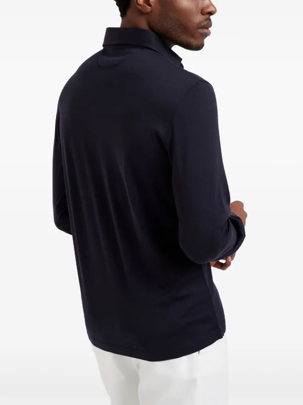 Brunello Cucinelli ロングスリーブ ポロシャツ | ブルー | FARFETCH JP