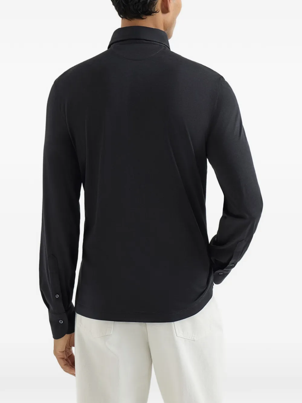 Brunello Cucinelli Poloshirt met lange mouwen Blauw