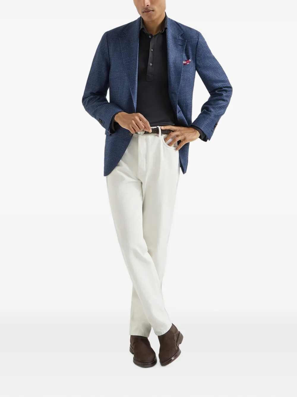 Brunello Cucinelli Poloshirt met lange mouwen Blauw