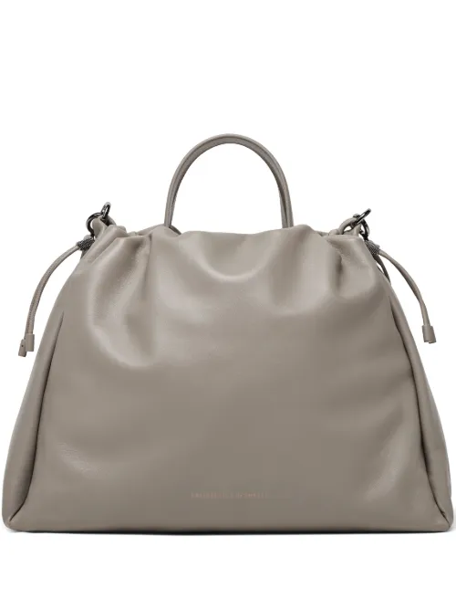 Grand sac cabas Mellow en cuir - Brunello Cucinelli - Modalova